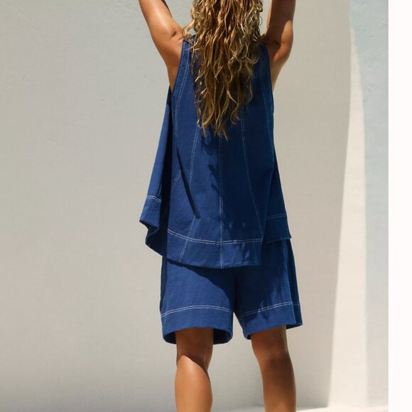 Free People Strada Set in Dark Denim - Picture 3 of 9